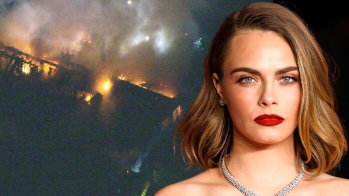 Cara Delevingne home fire