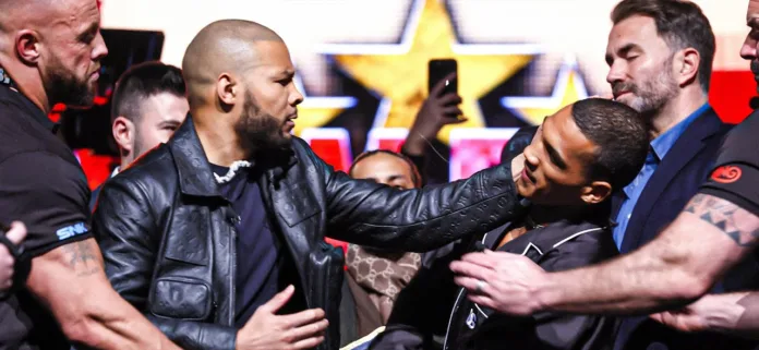 Eubank Jr Slaps Benn with Egg in Chaotic Face-Off Ahead