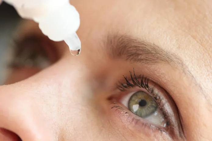 Women Using Eye Drops Eye Drops Offer Alternative to Reading Glasses