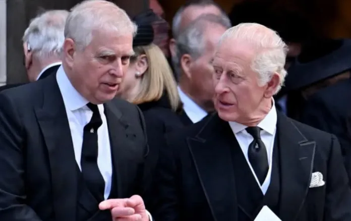 King Charles with Prince Andrew King Charles Strips Prince Andrew of All Royal Titles in Historic Move