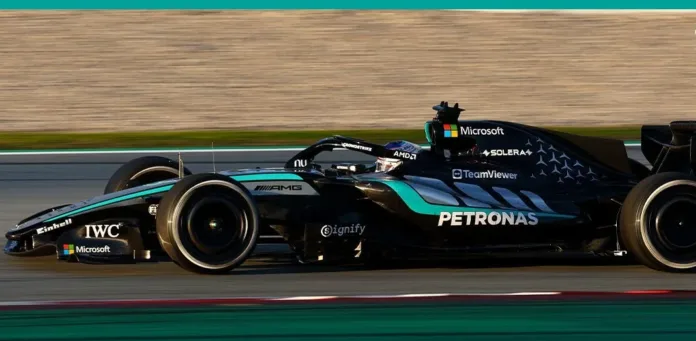Mercedes Dominate as Aston Martin Finally Debuts at Barcelona F1 Shakedown