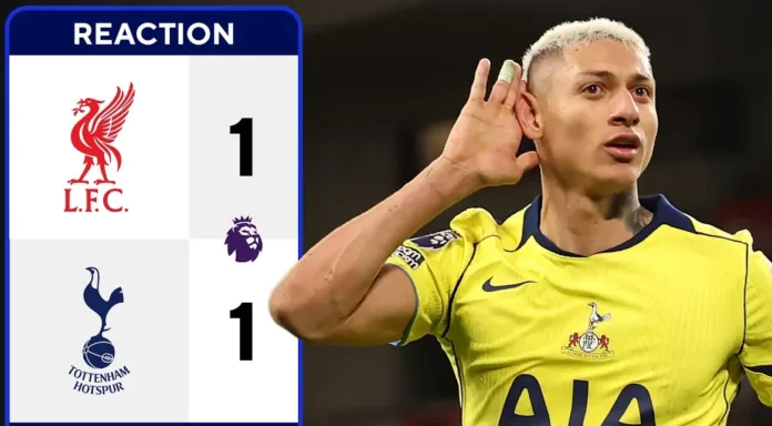 Richarlison Late Goal Earns Spurs Draw at Liverpool