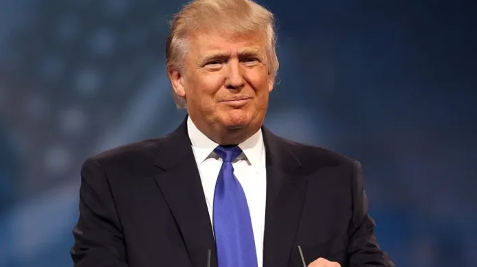 Trump pictured amid the ICC sanctions row