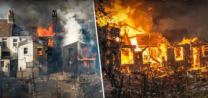Stourbridge wildfire alert as homes are engulfed in flames