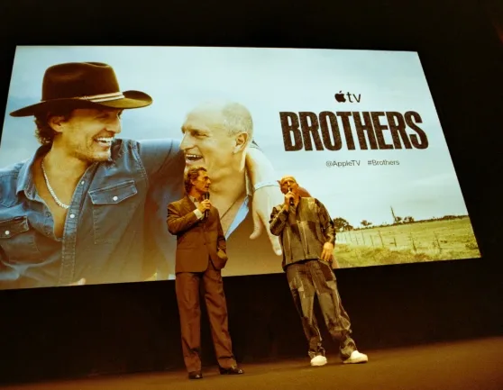 Matthew McConaughey and Woody Harrelson promoting their Apple TV series Brothers