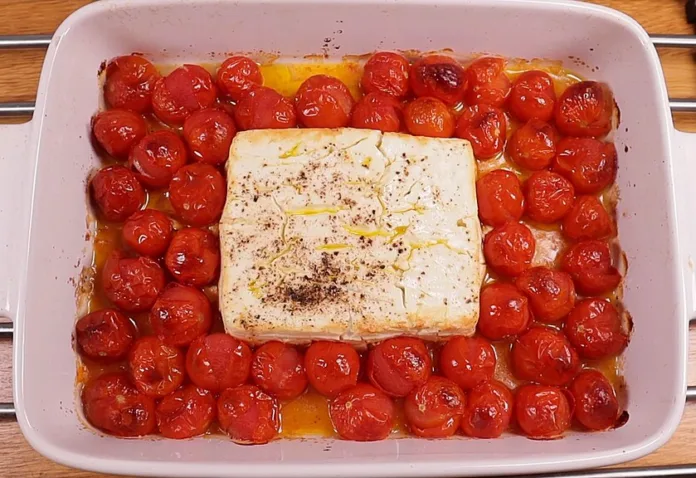 Easy Baked Feta & Tomato Stuffed Portobellos Recipe