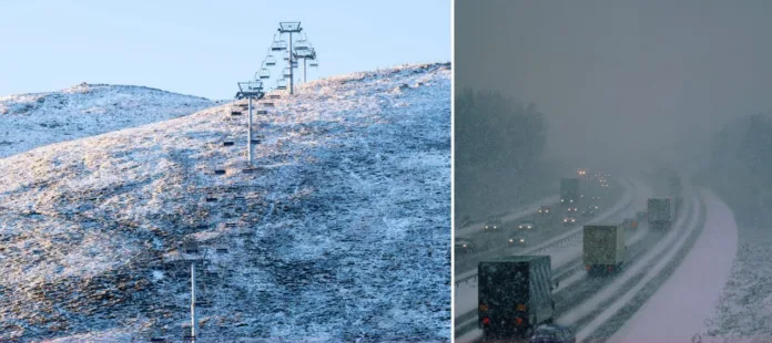 Snowfall in Greater Manchester as Met Office Issues Cold Weather Alert