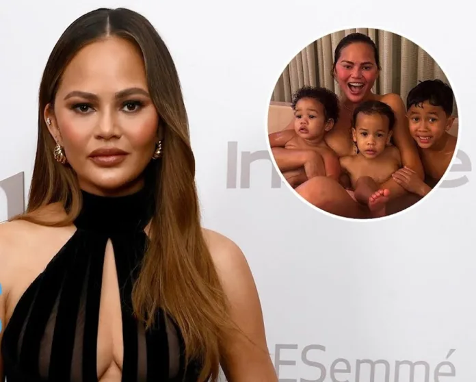 Chrissy Teigen’s Bathtub Photo with Kids Sparks Online Backlash