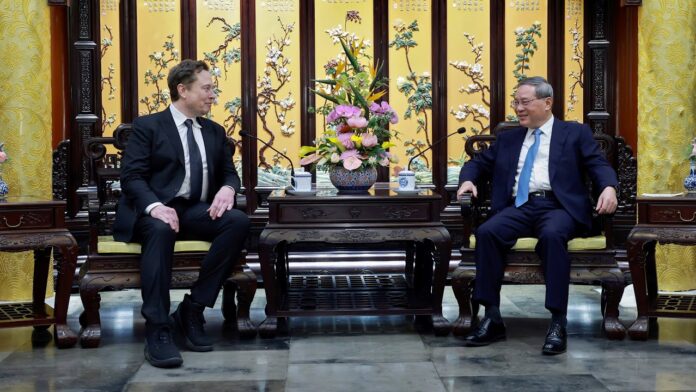 Elon Musk Meets China's No. 2 Official in Unannounced Beijing Visit