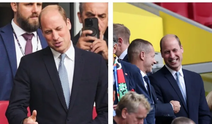 Prince William Amused by Cheeky Sign at England's Euro