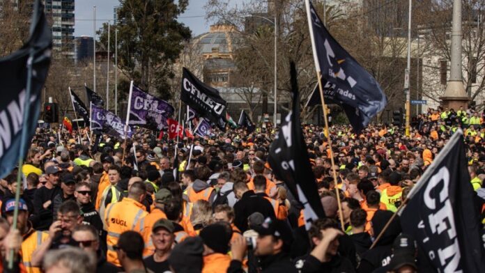 Over 10,000 CFMEU Workers Protest Nationwide Against Federal