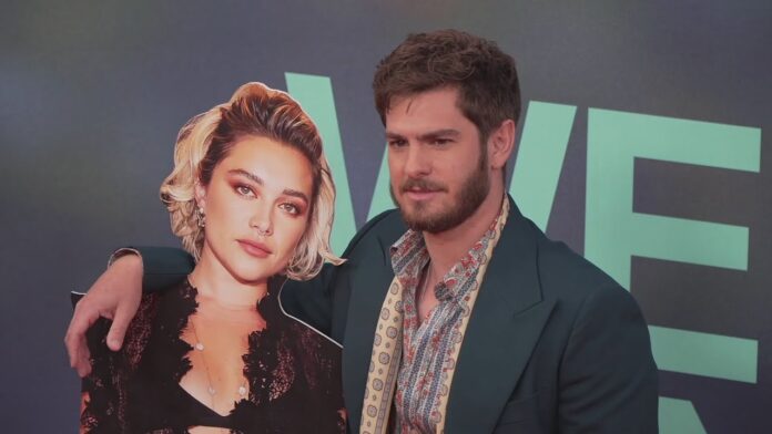 Andrew Garfield Brings Cardboard Cut-Out of Florence Pugh