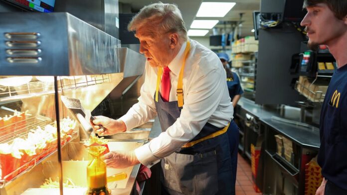 Trump Serves McDonald's Fries in Stage-Managed Campaign Stop